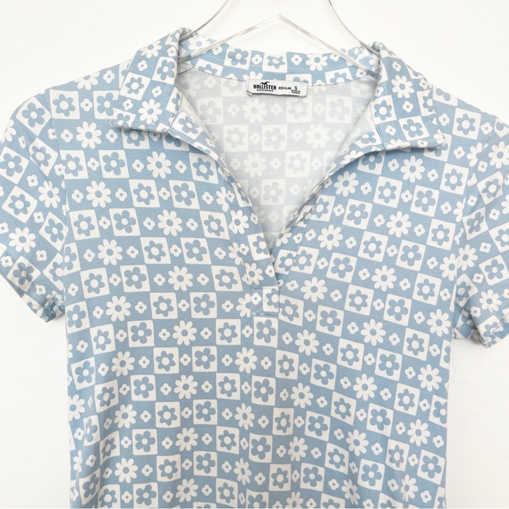 Hollister Blue Daisy Floral Mini Short Sleeve Dress Size Small - Picture 7 of 11